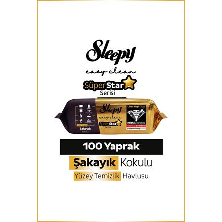 Sleepy Easy Clean SüperStar Yüzey Temizlik Havlusu Mendili Şakayık 100 Yaprak