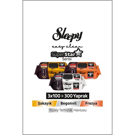 Sleepy Easy Clean SüperStar Yüzey Temizlik Havlusu Mendili Begonvil+Frezya+Şakayık 3x100(300 Yaprak)
