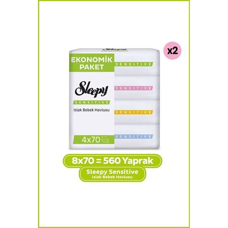 Sleepy Sensitive Islak Bebek Havlusu 8x70 (560 Yaprak)