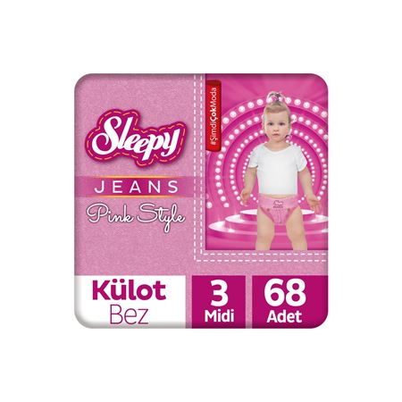 Sleepy Pink Jeans Külot Bez 3 Numara Midi 2'li Jumbo 68 Adet