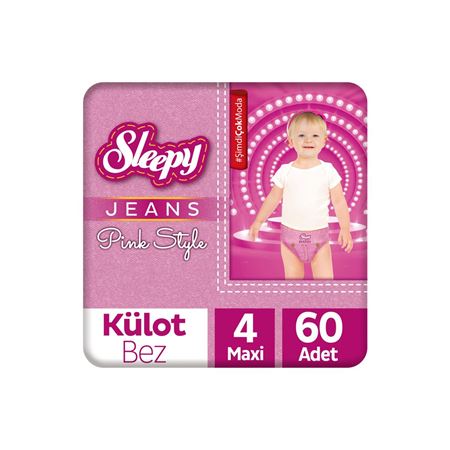 Sleepy Pink Jeans Külot Bez 4 Numara Maxi 2'li Jumbo 60 Adet