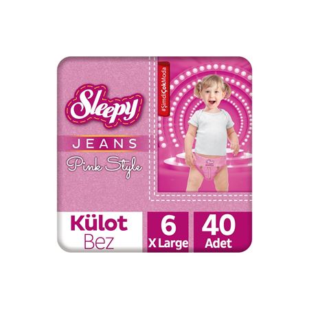 Sleepy Pink Jeans Külot Bez 6 Numara Xlarge 2'li Jumbo 40 Adet