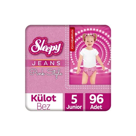 Sleepy Pink Jeans Külot Bez 5 Numara Junior 4’lü Jumbo 96 Adet