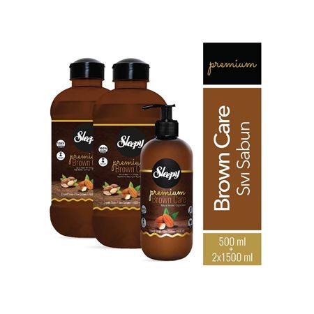 Sleepy Premium Brown Care Serisi Sıvı Sabun 500 ml + 2x1500 ml