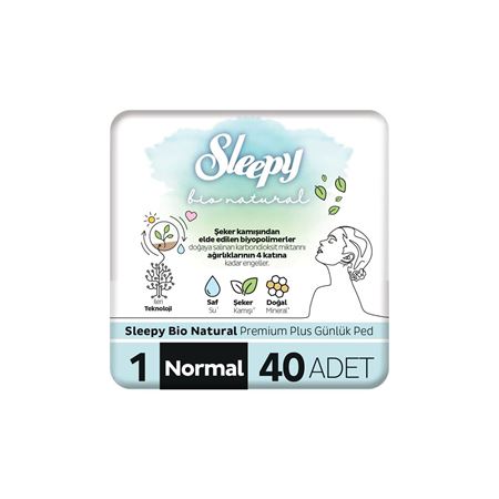 Sleepy Bio Natural Premium Plus Günlük Ped Normal 40 Adet Ped
