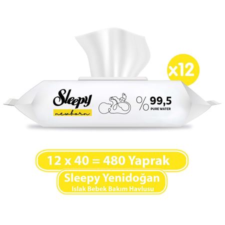 Sleepy Yenidoğan Islak Bebek Havlusu 12x40 (480 Yaprak)